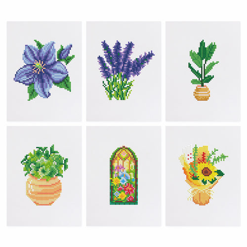 6 Mini Diamond Paintings - Bloemen en Planten