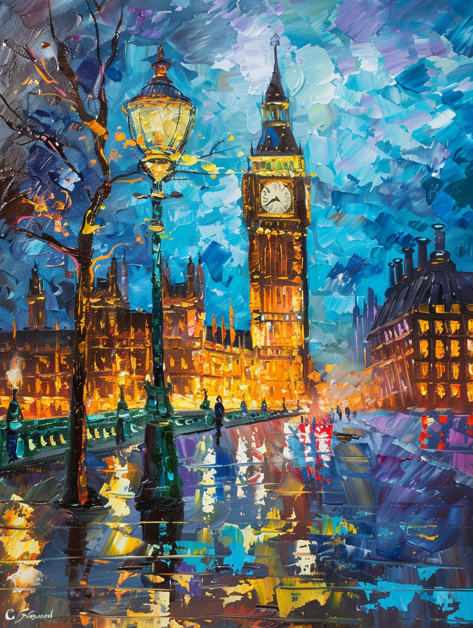 Diamond Painting - Big Ben met Lantaarnpaal