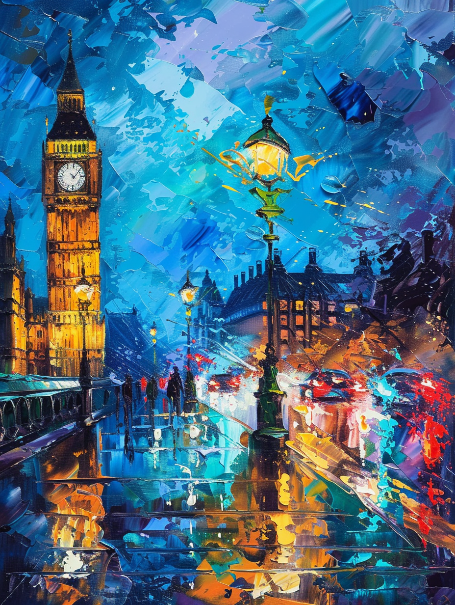 Diamond Painting - Straat met de Big Ben