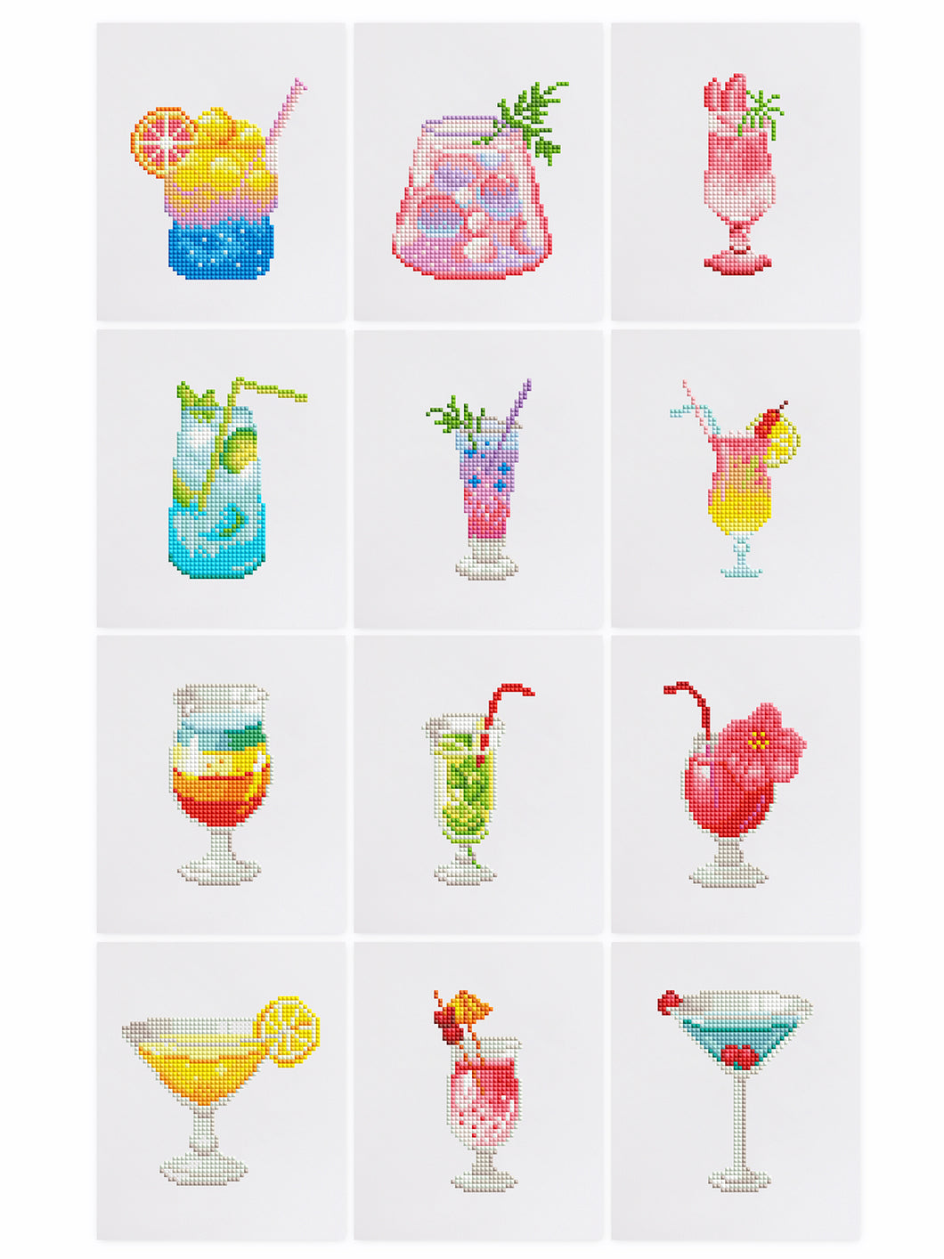 12 Mini Diamond Paintings - Cocktails