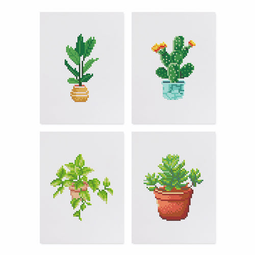 4 Mini Diamond Paintings - Planten