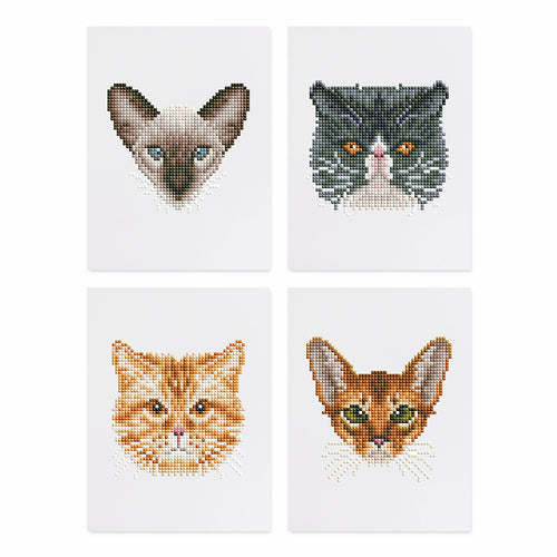 4 Mini Diamond Paintings - Katten