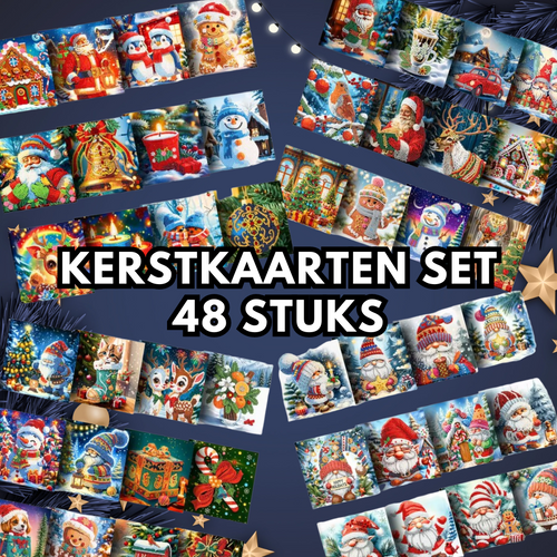 Diamond Painting - 48 kerstkaarten