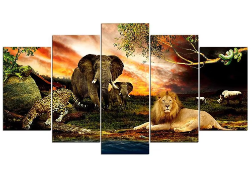 Diamond Painting - Wilde Dieren - 5 Luik