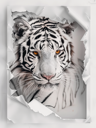 Diamond Painting - Witte Tijger uit Doek