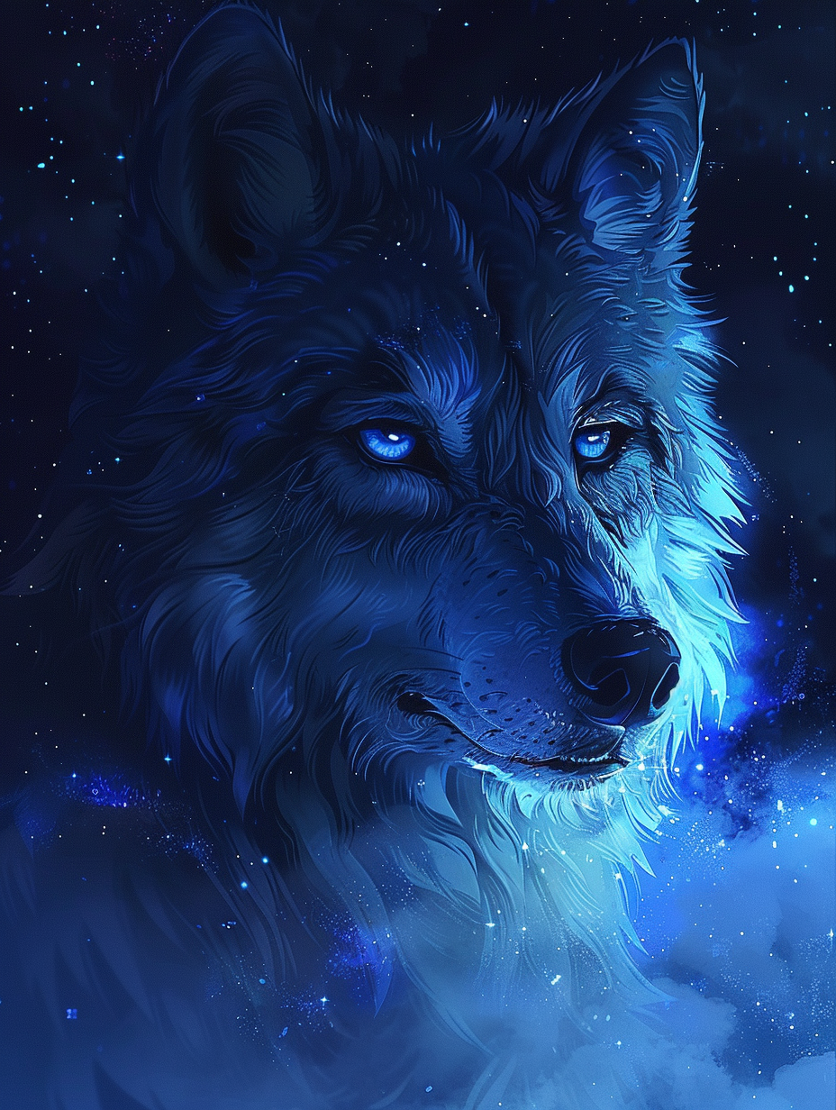 Diamond Painting - Wolf met Sterren