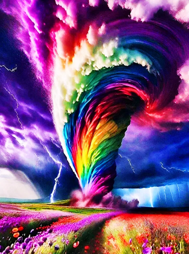 Diamond Painting - Regenboog Tornado