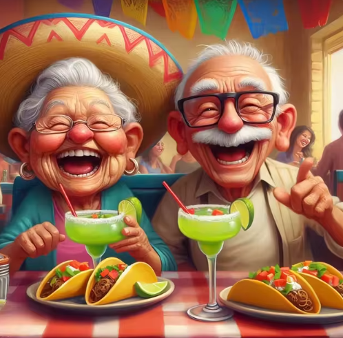 Diamond Painting - Mexicaans Eten met Opa en Oma