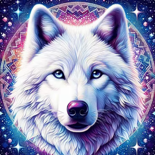 Diamond Painting - Witte Wolf