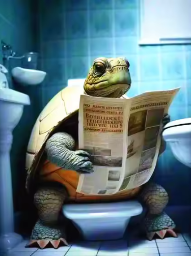 Diamond Painting - Schildpad op het Toilet