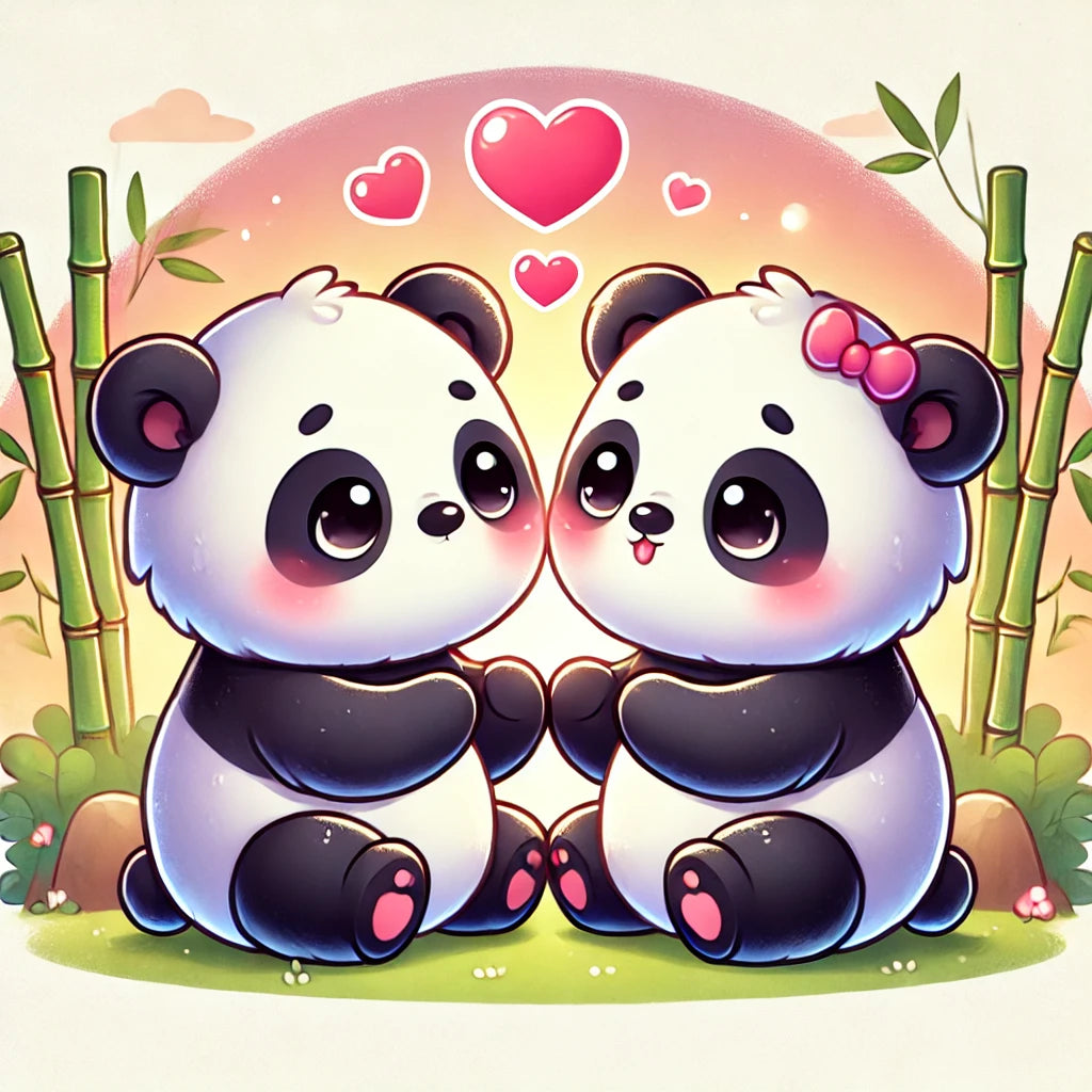 Diamond Painting - Verliefde Panda's