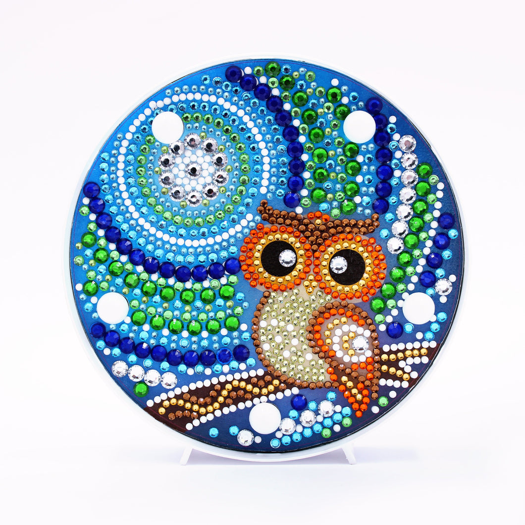 Diamond Painting Round Lamp - Owl