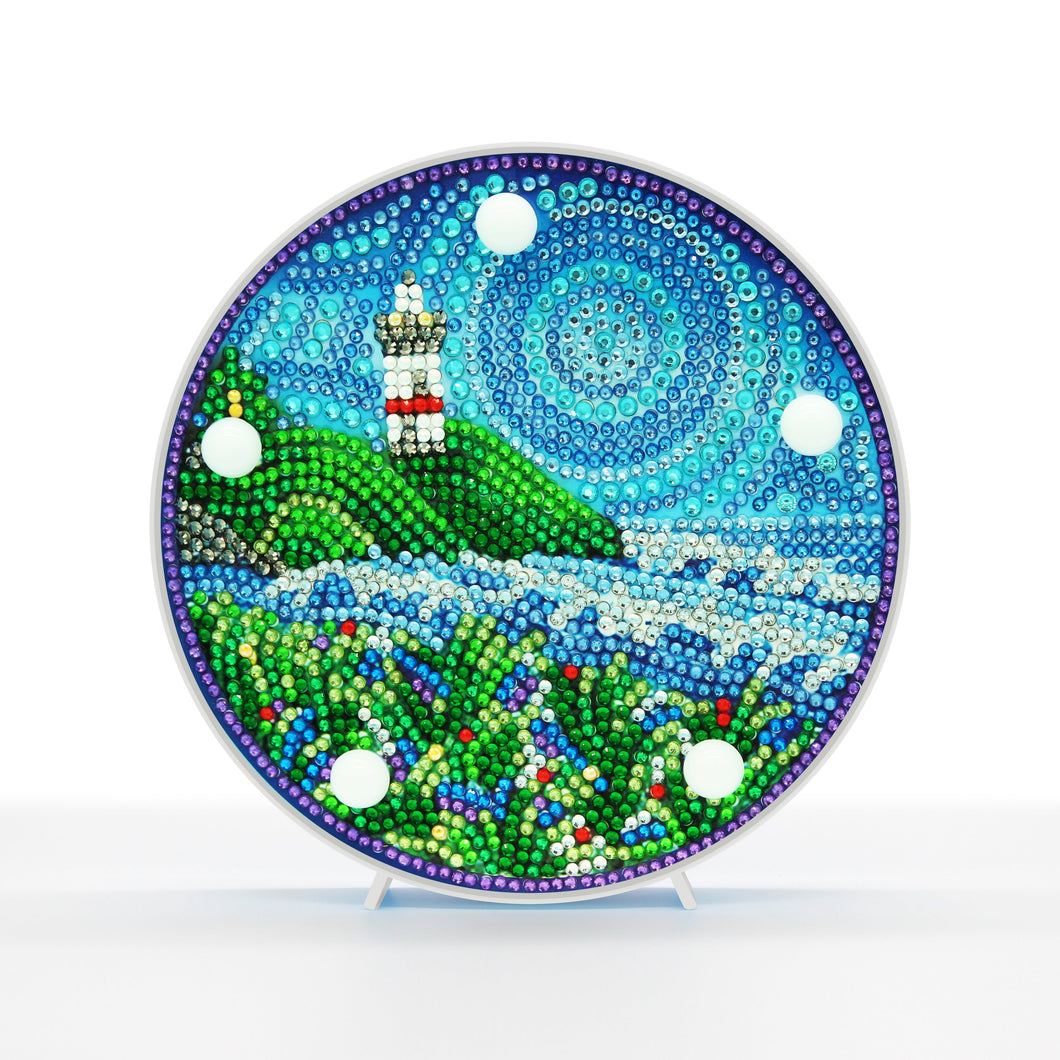 Diamond Painting Round Lamp - Lighthouse