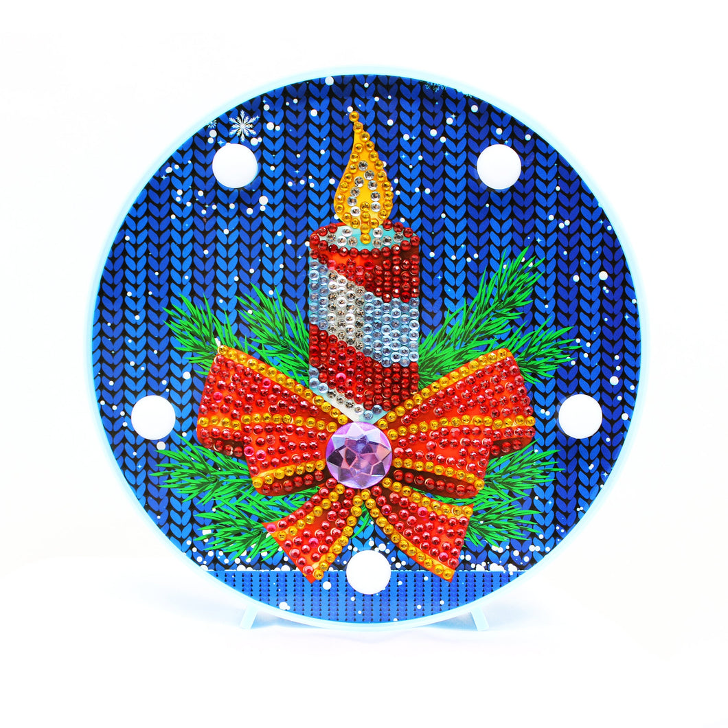 Diamond Painting Ronde Lampje - Kerstkaars