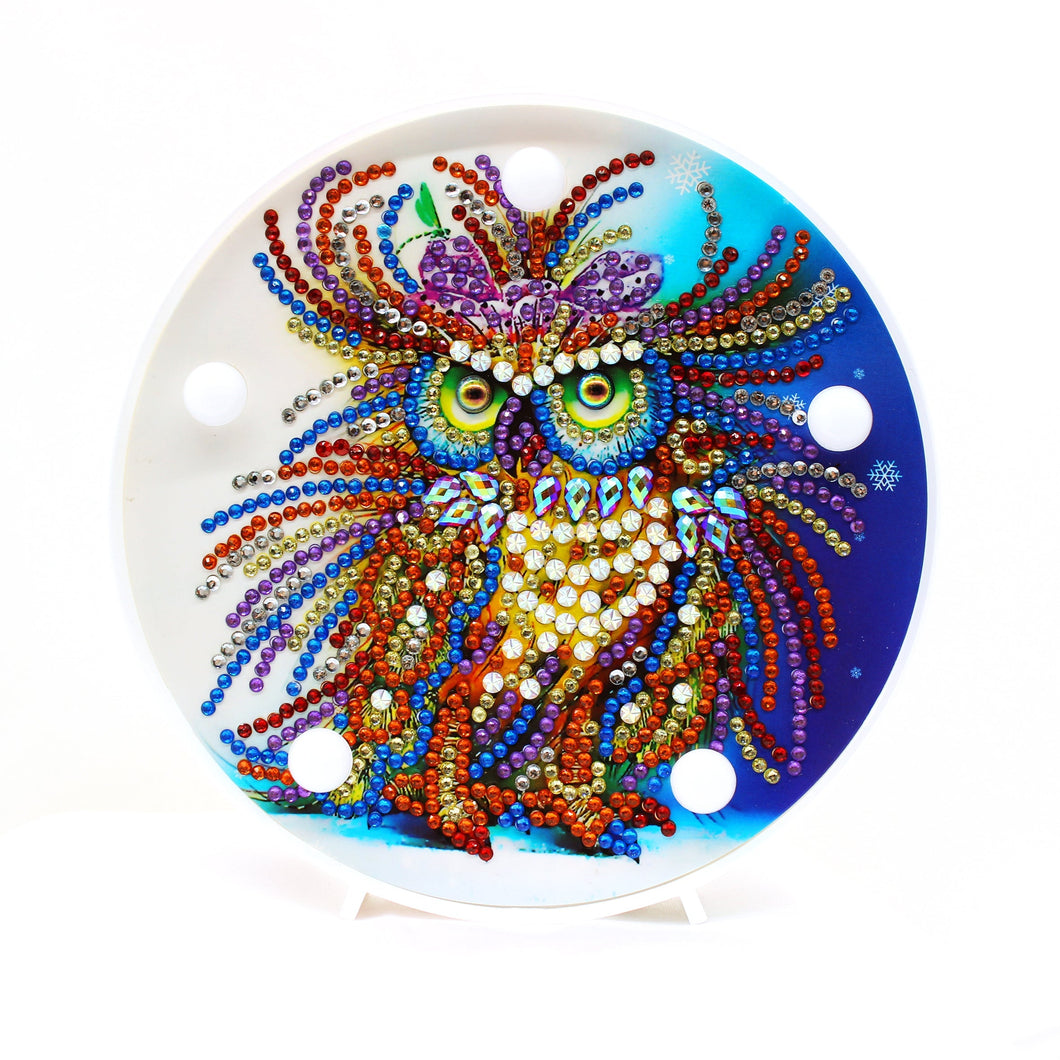 Diamond Painting Round Lamp - Large Owl