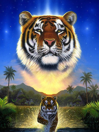 Diamond Painting - Rennende Tijger