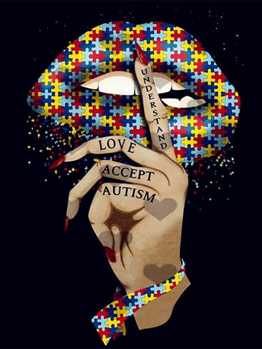 Diamond Painting - Tekst - Understand Love Accept Autism