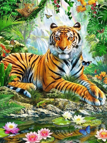 Diamond Painting - Tijger in de Jungle