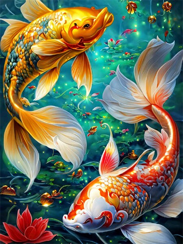 Diamond Painting - Twee Koi Karpers