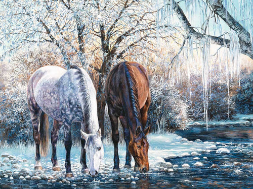 Diamond Painting - Paarden in de Sneeuw