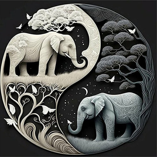 Diamond Painting - Yin Yang Olifanten